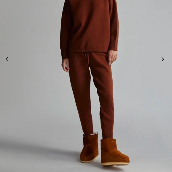 Varley True Knit Kent Lounge Pant Cuffed Hem Tosh Sweatpants Brown 27.5 Size S - Picture 1 of 16